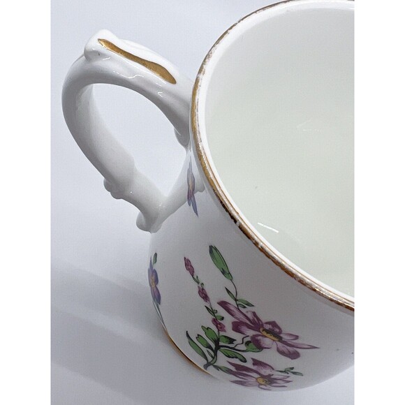 ROYAL VICTORIA BONE CHINA FOOTED 8 OZ MUG VIOLETS - Picture 7 of 13